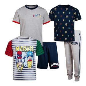 NWT Marvel Avengers Kids' 5-piece Set T shirt Shorts and Pants